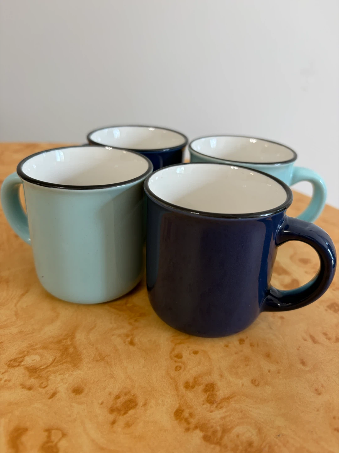 Set of 4 Two-Tone Ceramic Mugs