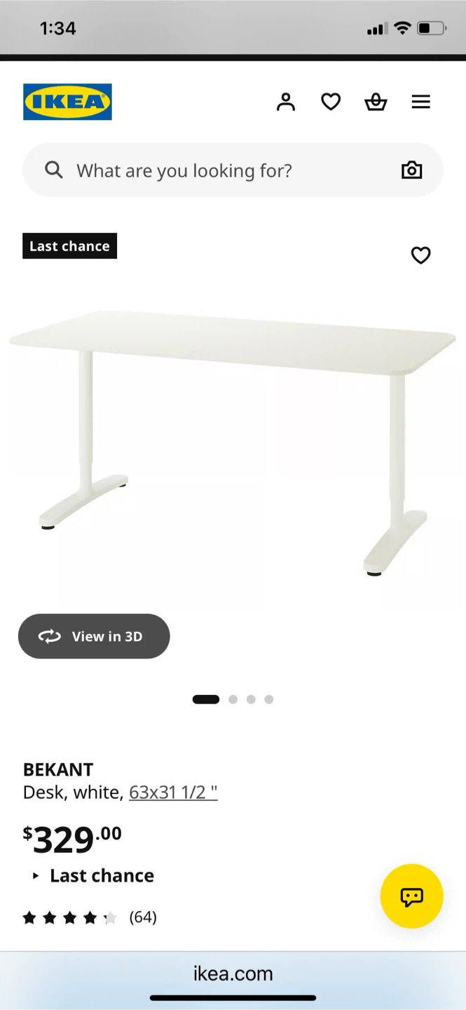IKEA BEKANT sit-stand desk, white - photo 2