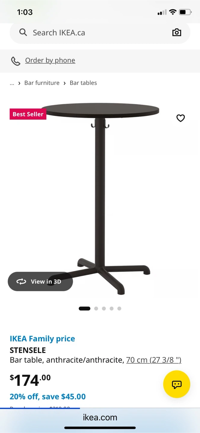 IKEA STENSELE Bar Table - photo 2