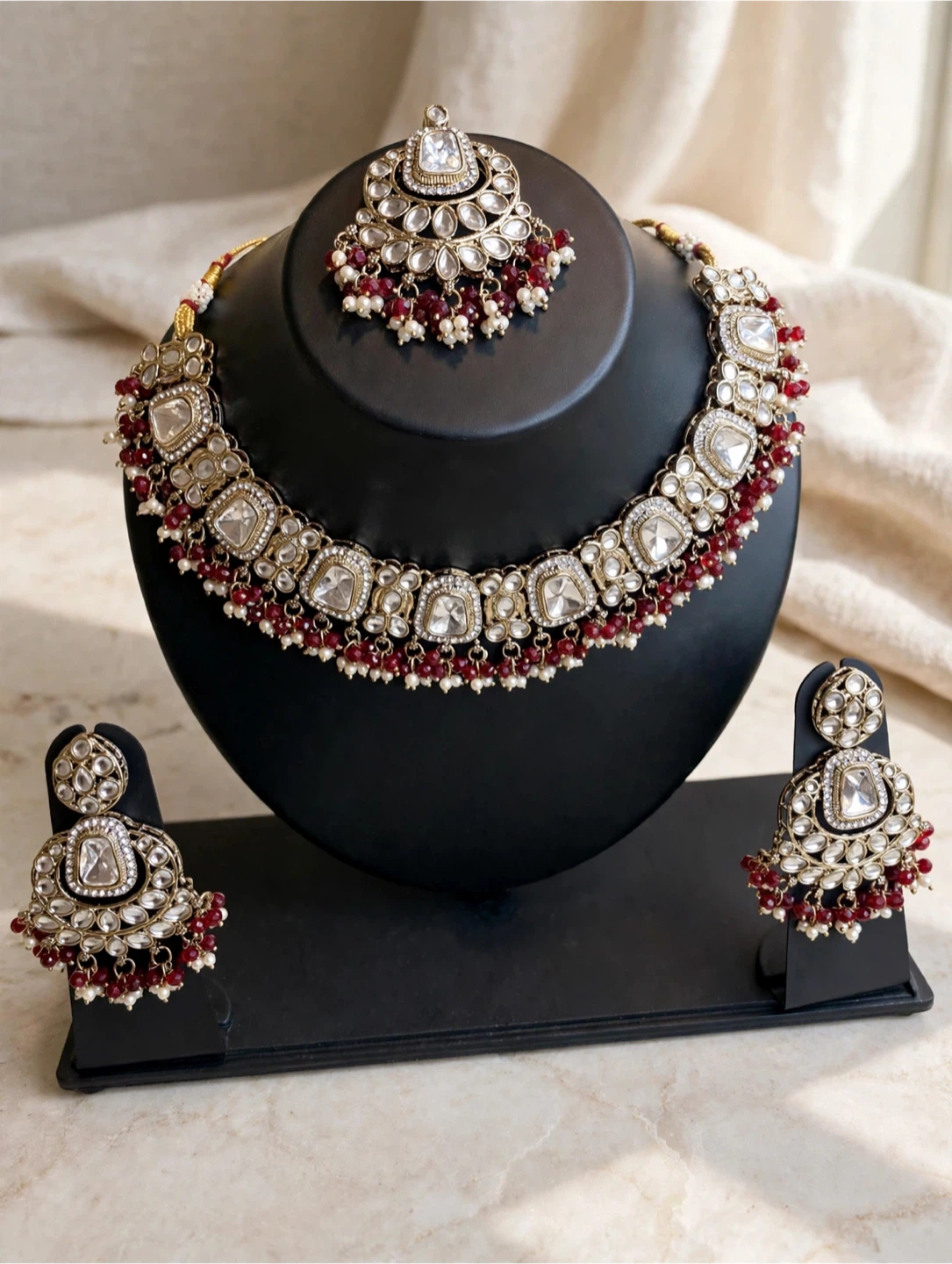 Polki choker set with tikka