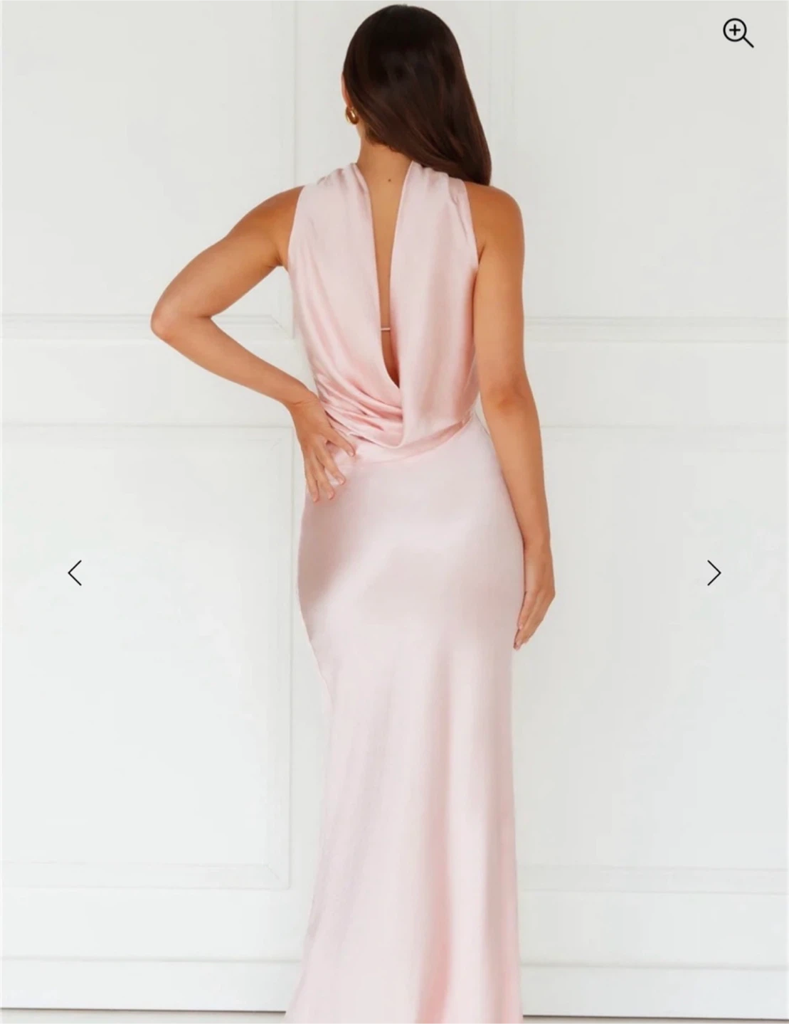 Hello Molly Baby Pink Satin Cowl Back Maxi Dress - photo 2