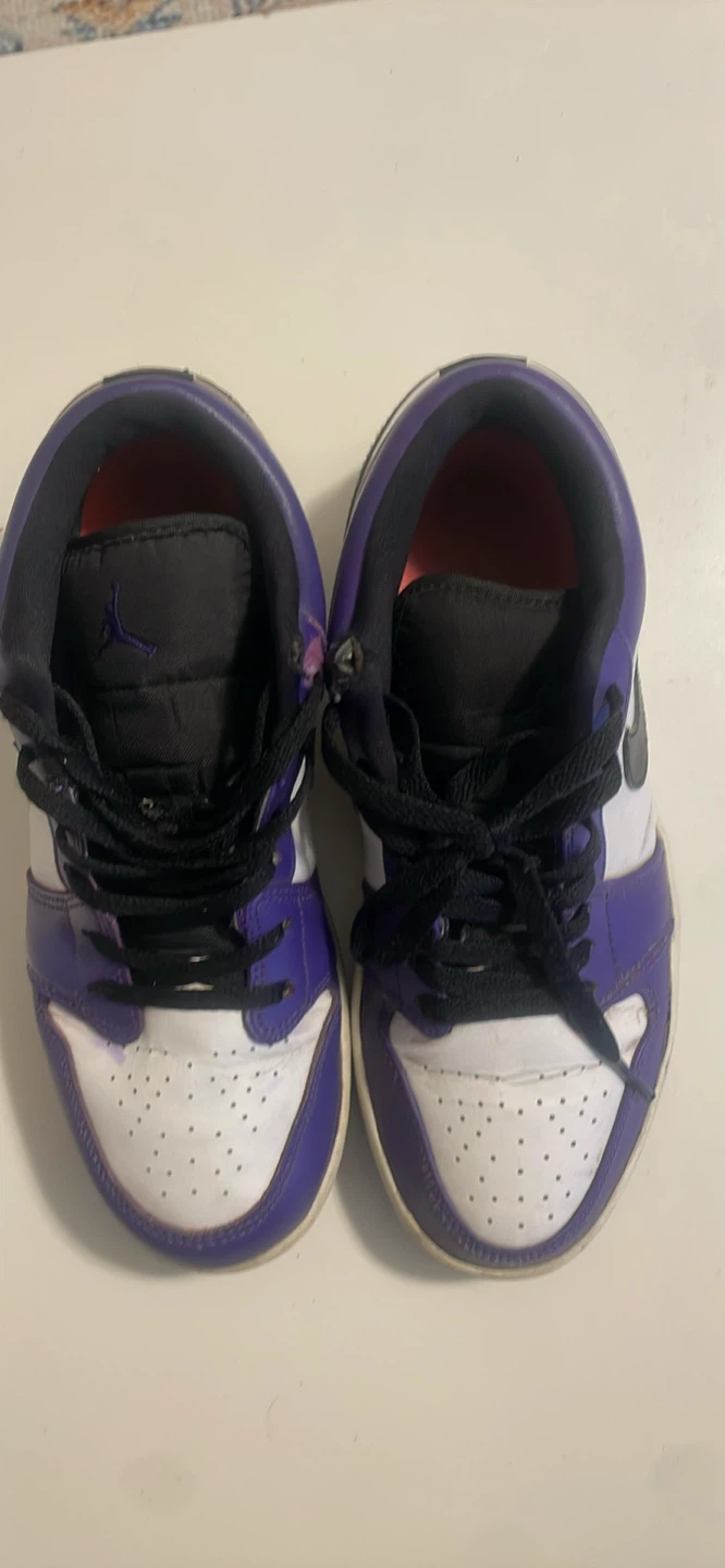 Nike Air Jordan 1 Low Purple and White (7.5) - photo 3