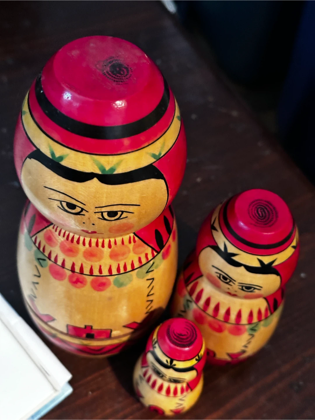 authentic 3-piece vintage Russian Matryoshka nesting doll set - photo 2
