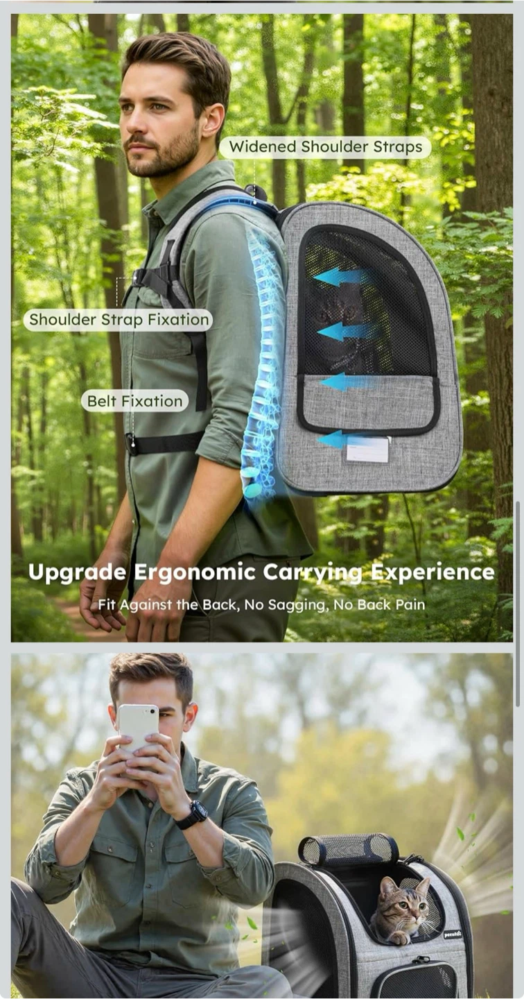 Pecute Pet Travel Backpack - photo 4