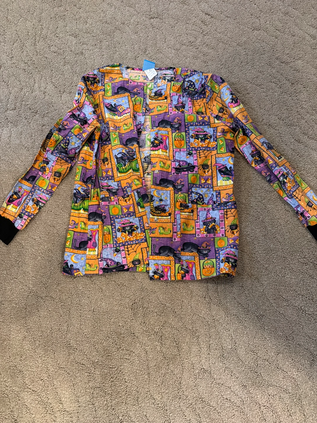 Halloween Print Scrub Jacket XS