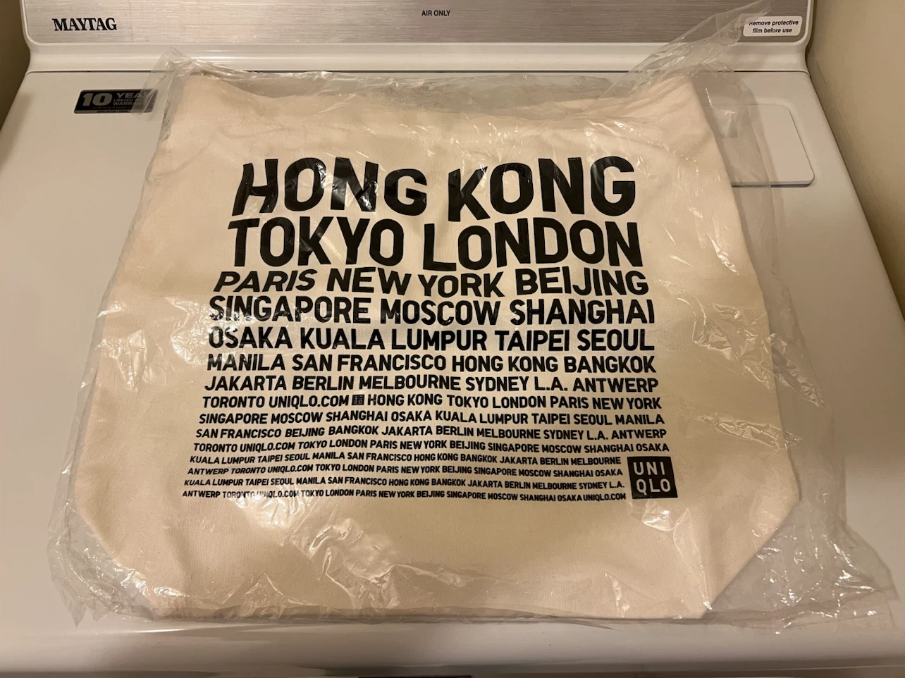 Uniqlo City Print Canvas Tote Bag