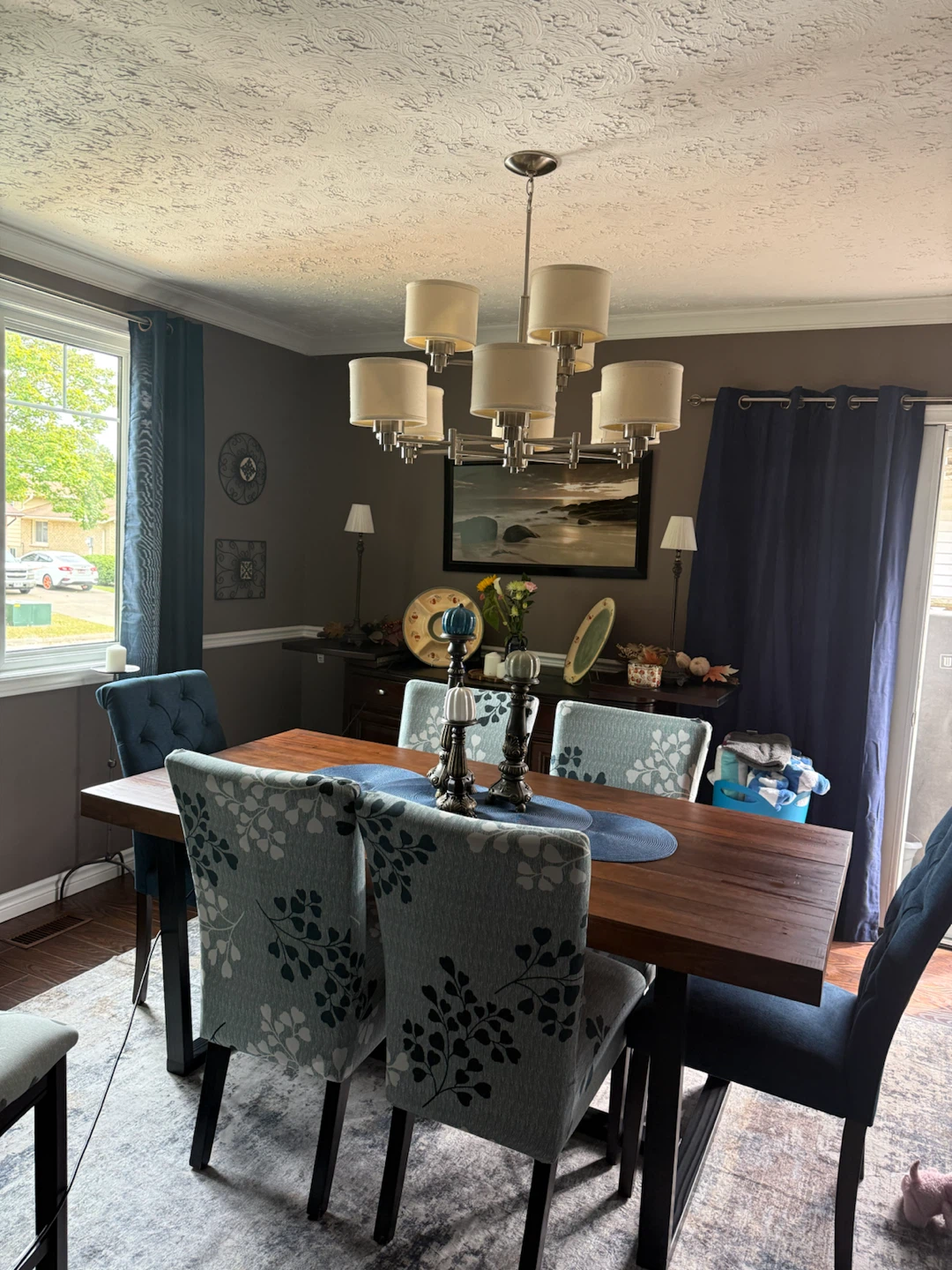 Modern 9-Light Brushed Nickel Chandelier - photo 2