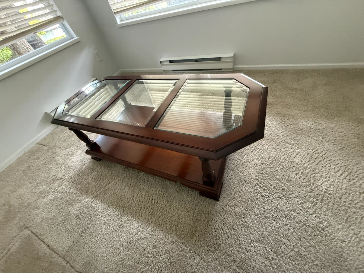 Wooden Coffee Table with Glass Inserts - photo 2