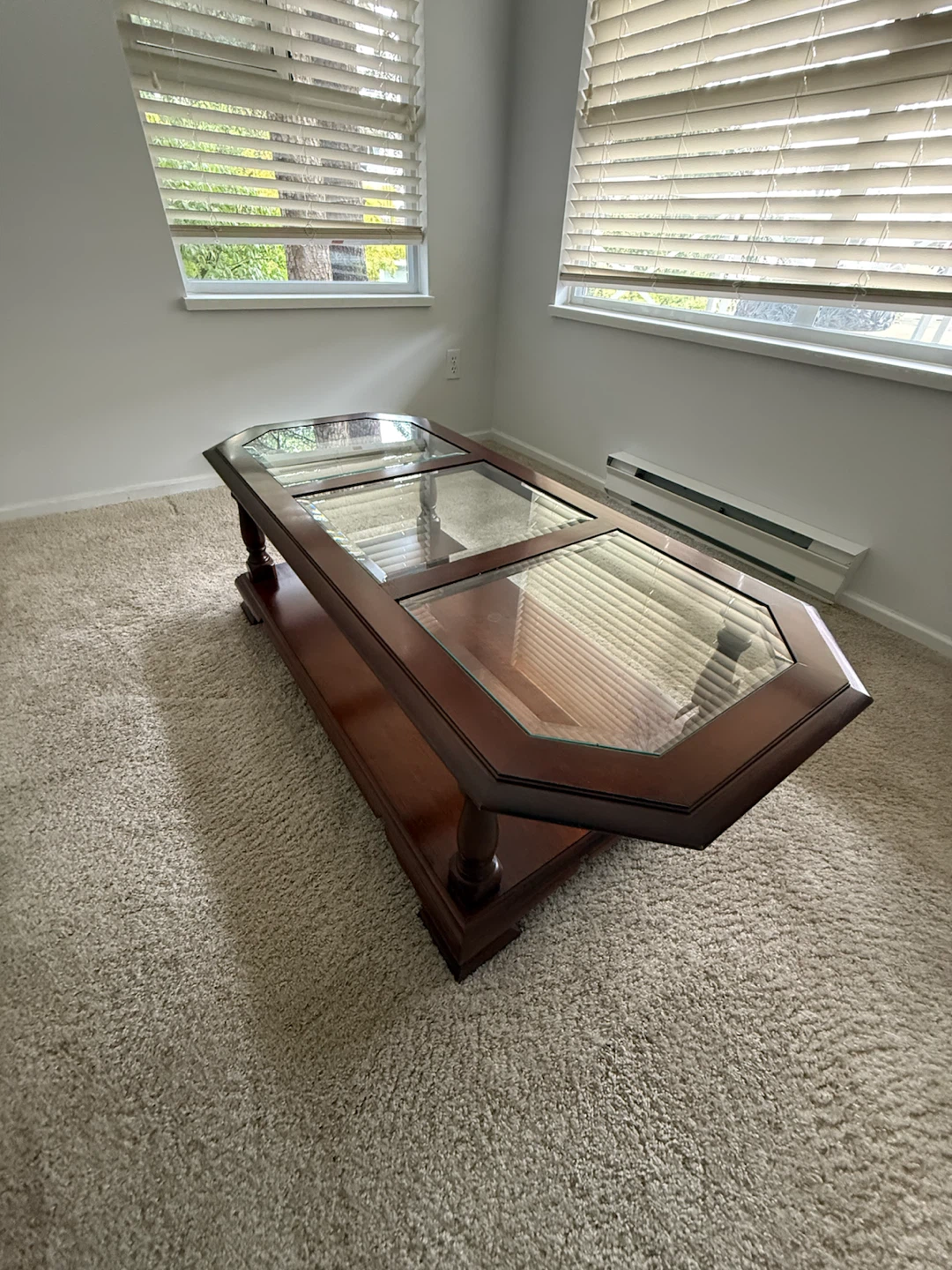 Wooden Coffee Table with Glass Inserts - photo 3