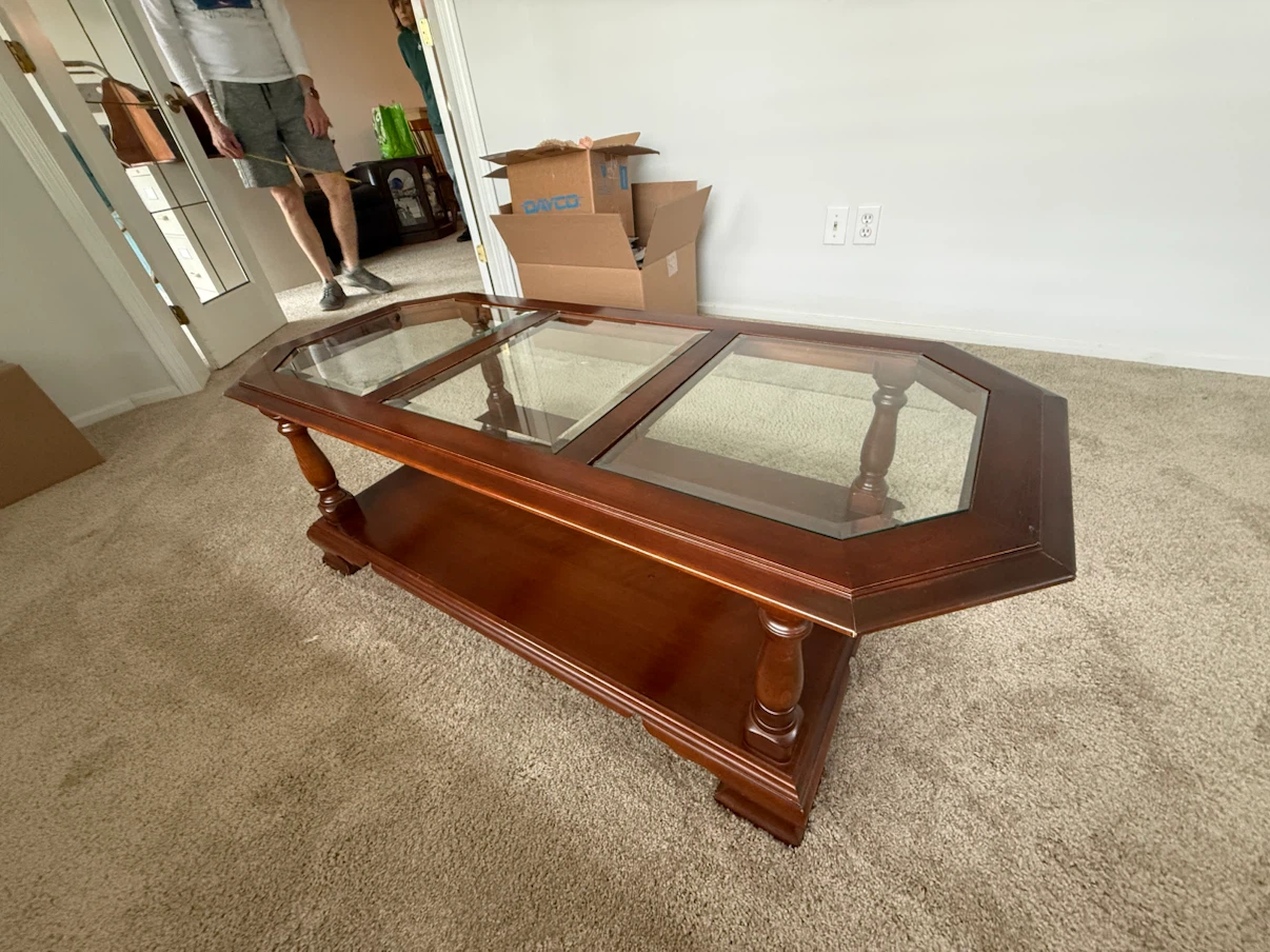 Wooden Coffee Table with Glass Inserts - photo 5