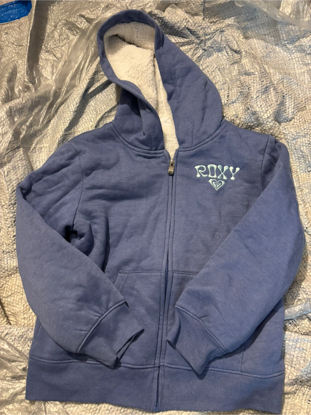 NWOT kids Roxy Sherpa-Lined Zip-Up Hoodie L