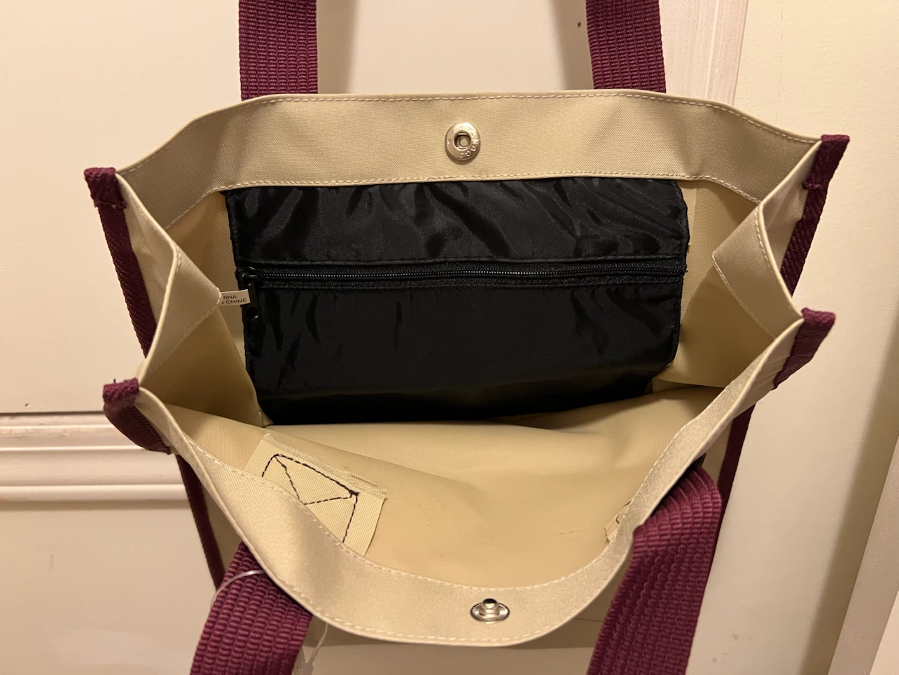 Fundamentals Beige and Burgundy Tote Bag - photo 3