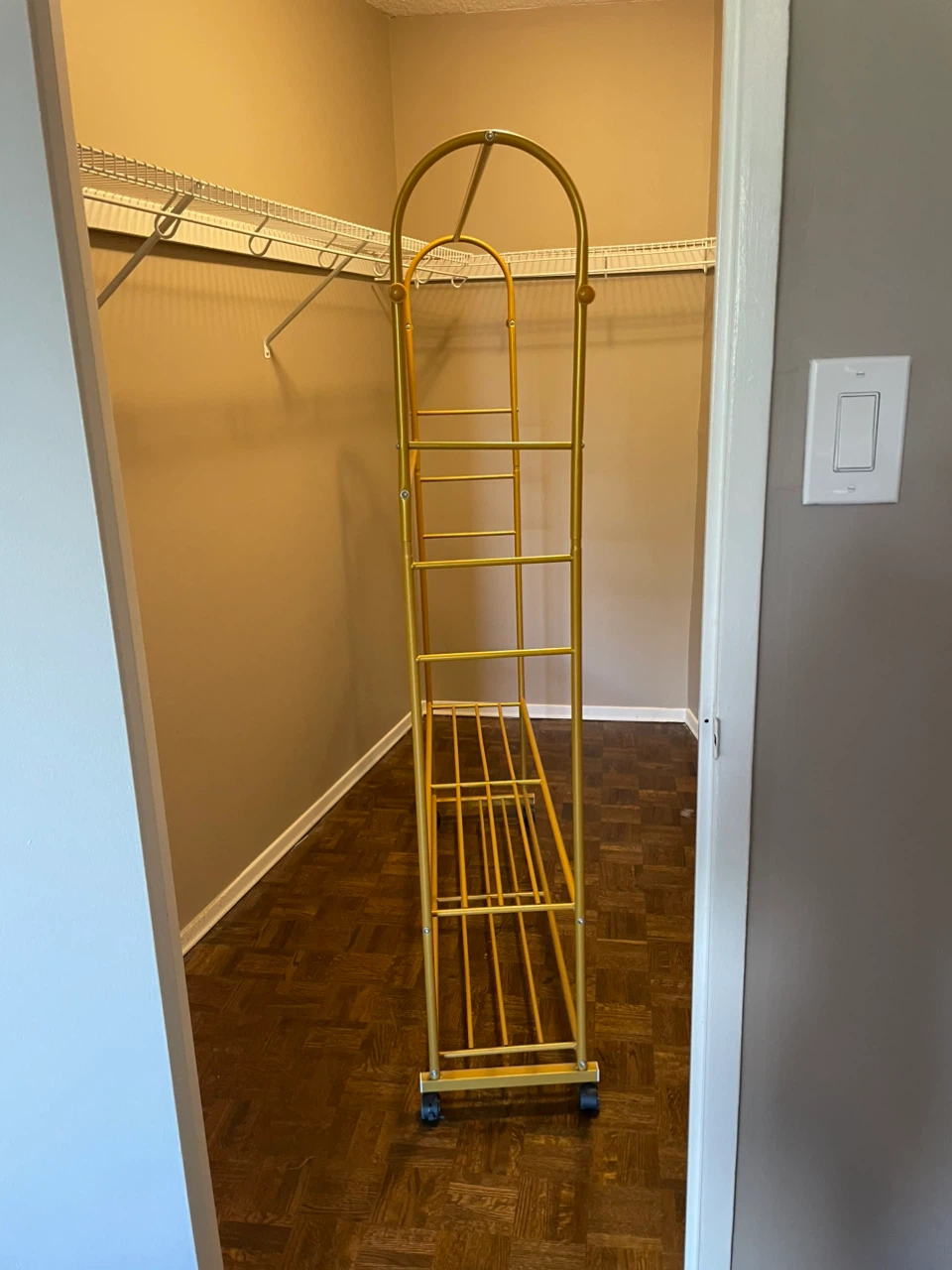 Gold Metal Rolling Clothing Rack