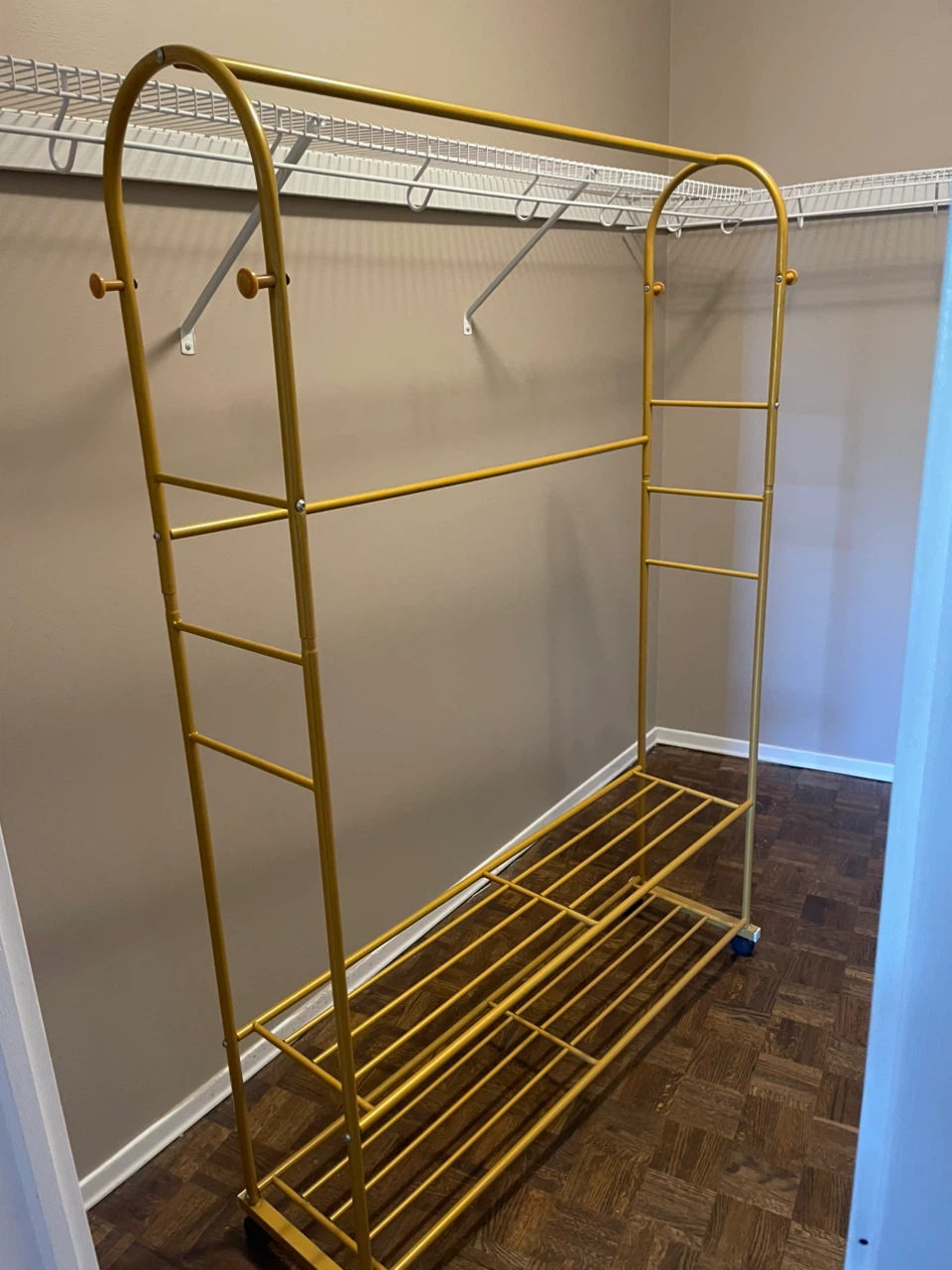 Gold Metal Rolling Clothing Rack - photo 2