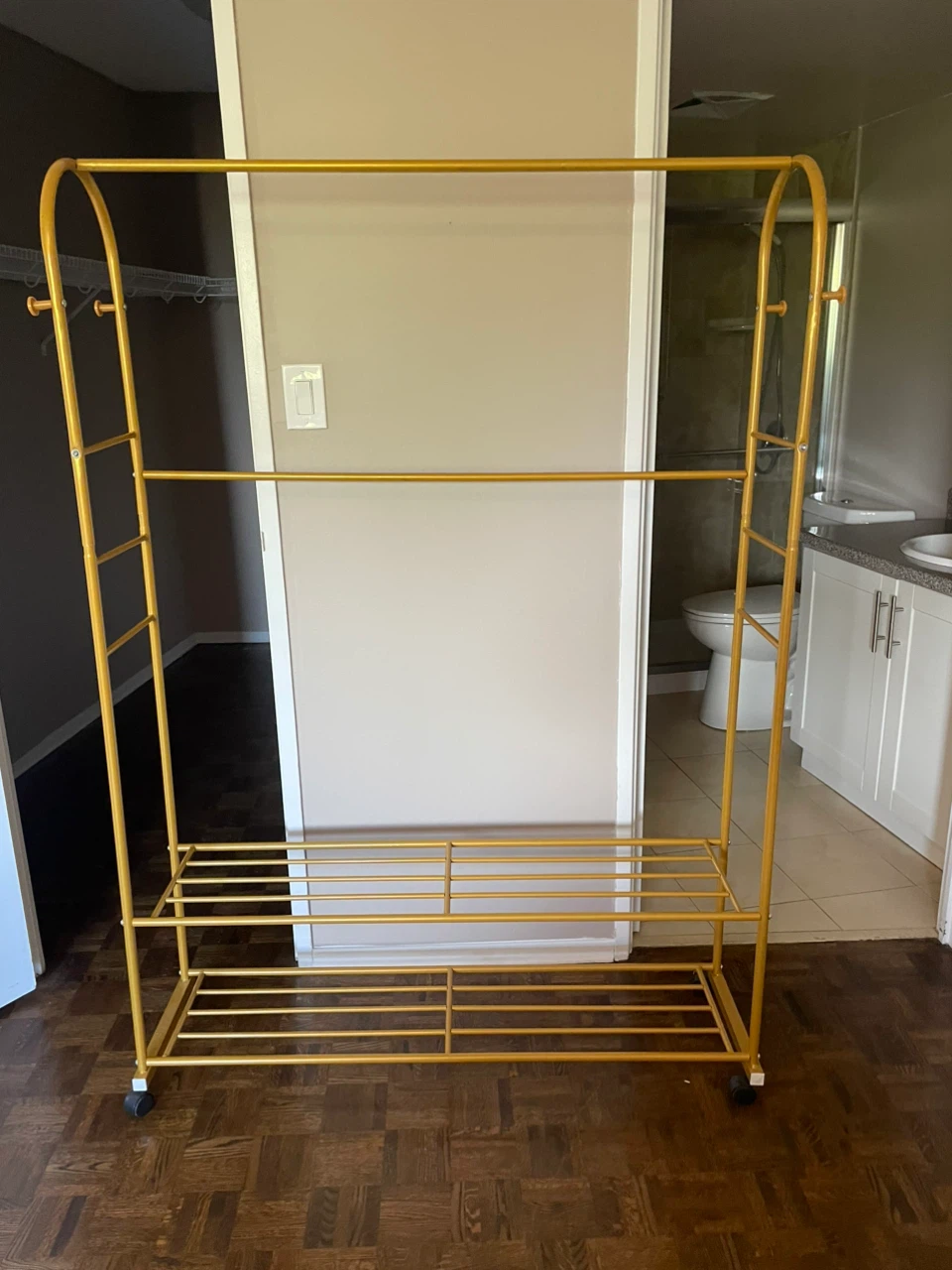 Gold Metal Rolling Clothing Rack - photo 3