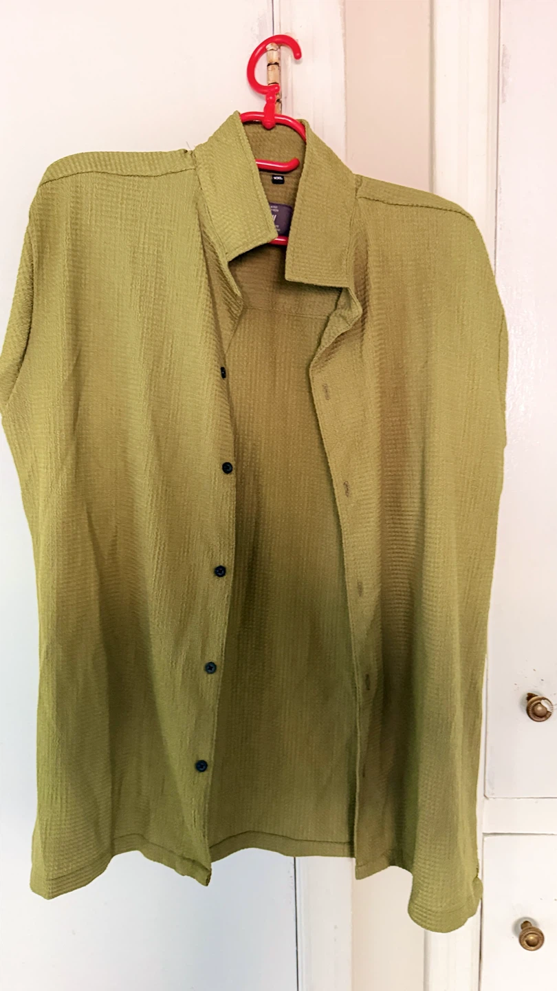 H&M Olive Green Button-Up Shirt XL