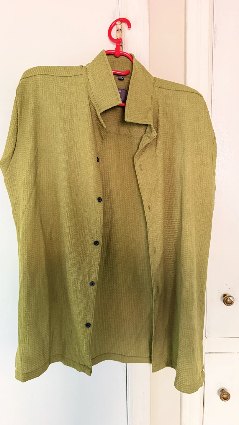 H&M Olive Green Button-Up Shirt XL - photo 2