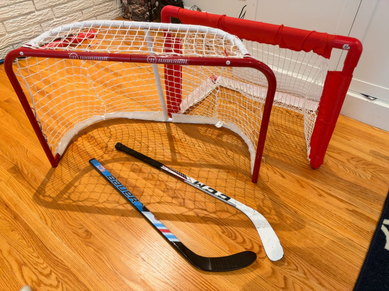 Mini Warrior Hockey Net and Two Sticks