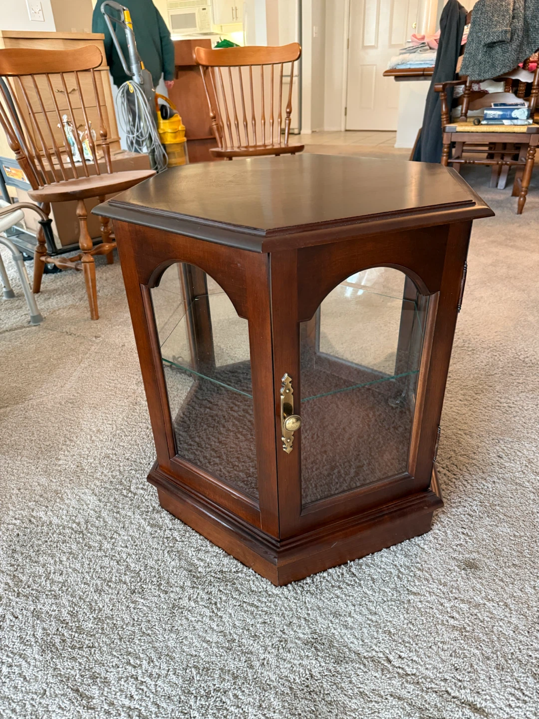 Wooden Hexagonal Display Cabinet - photo 2