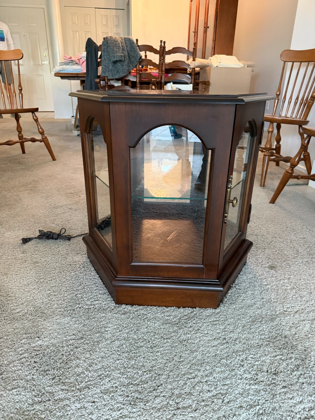 Wooden Hexagonal Display Cabinet - photo 3