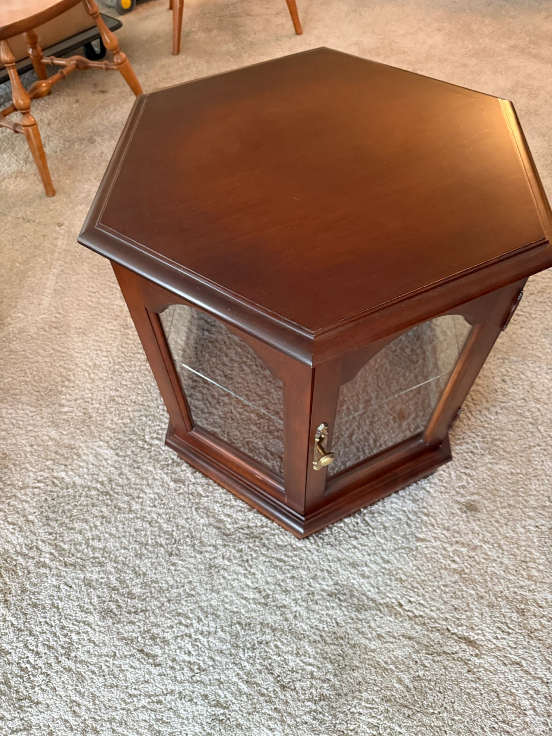 Wooden Hexagonal Display Cabinet - photo 4