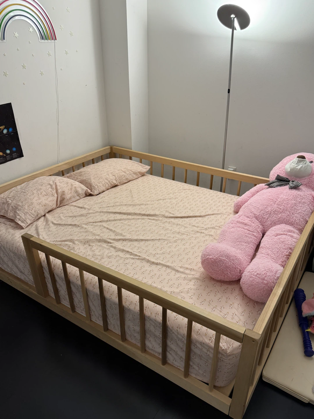 Montessori Wooden toddler bed frame and mattress