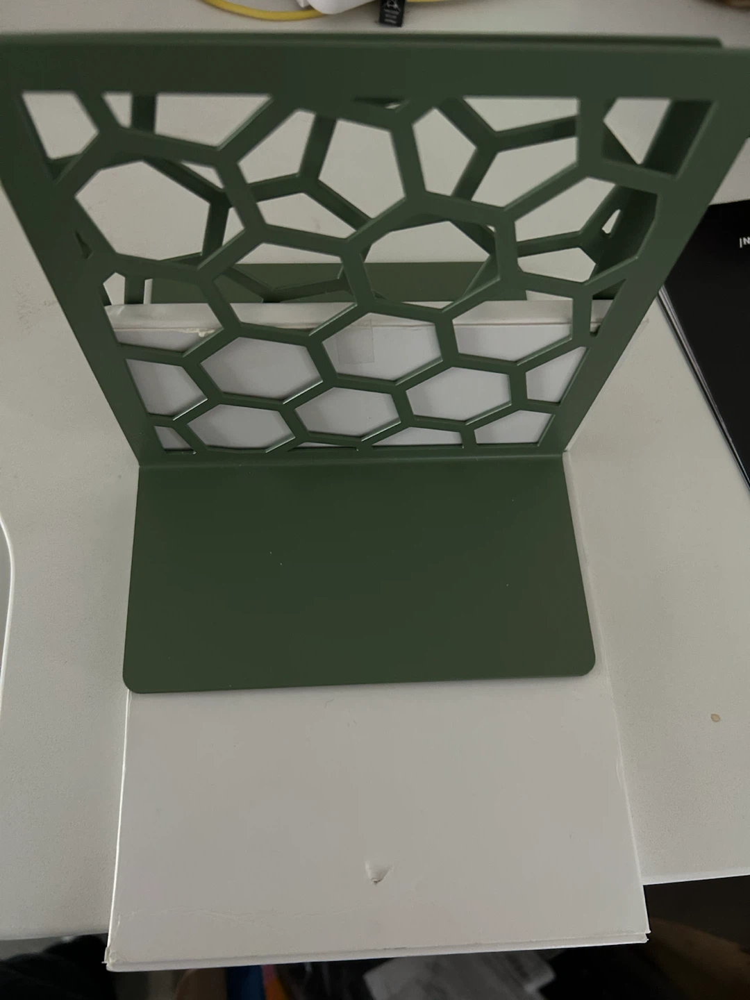 Green Metal Honeycomb Bookend - photo 2