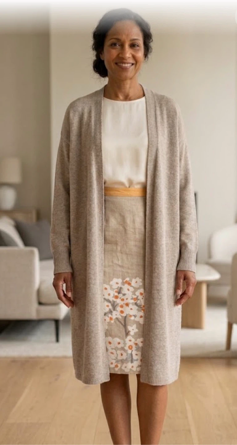 Beige knit cardigan