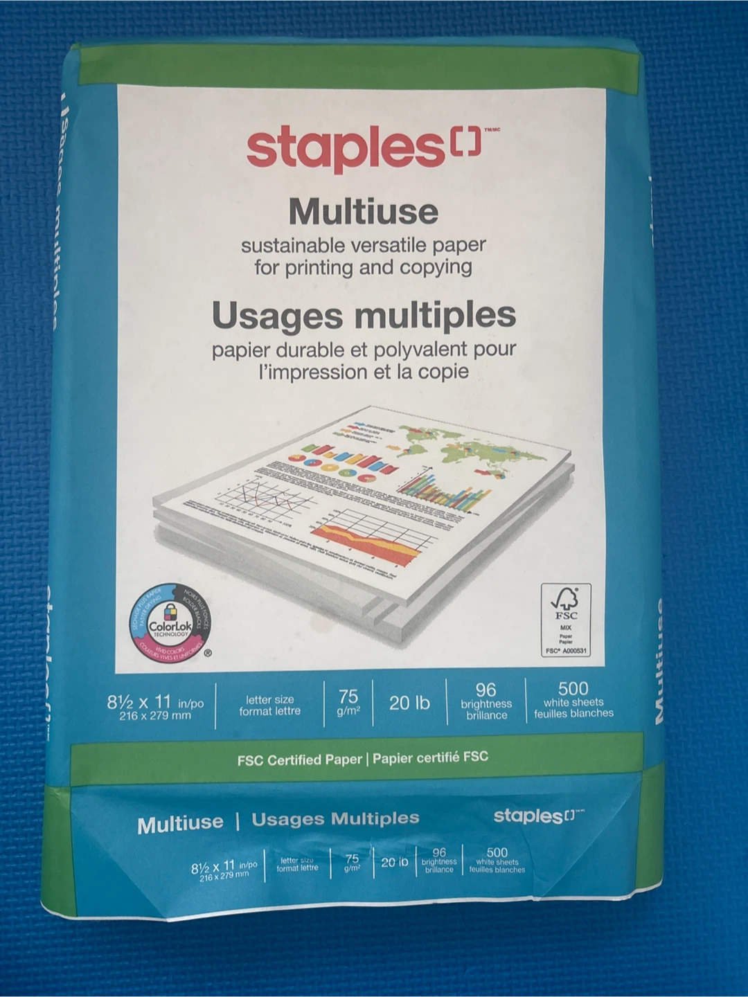 Staples Multiuse Letter Size Paper 500 Sheets