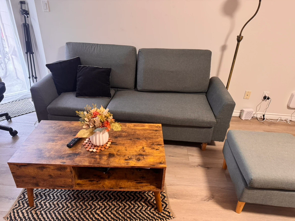 Coffee table + Grey Sofa and Matching Ottoman - photo 2