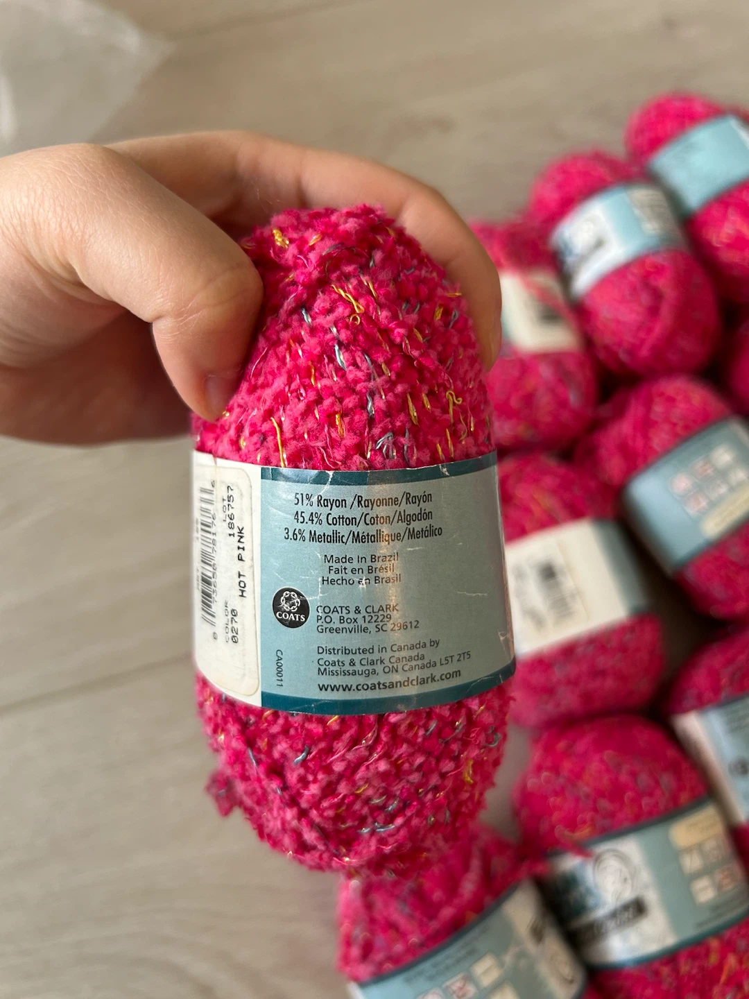 Aunt Lydia's Twinkles Crochet Yarn, Hot Pink, 39 Skeins - photo 2