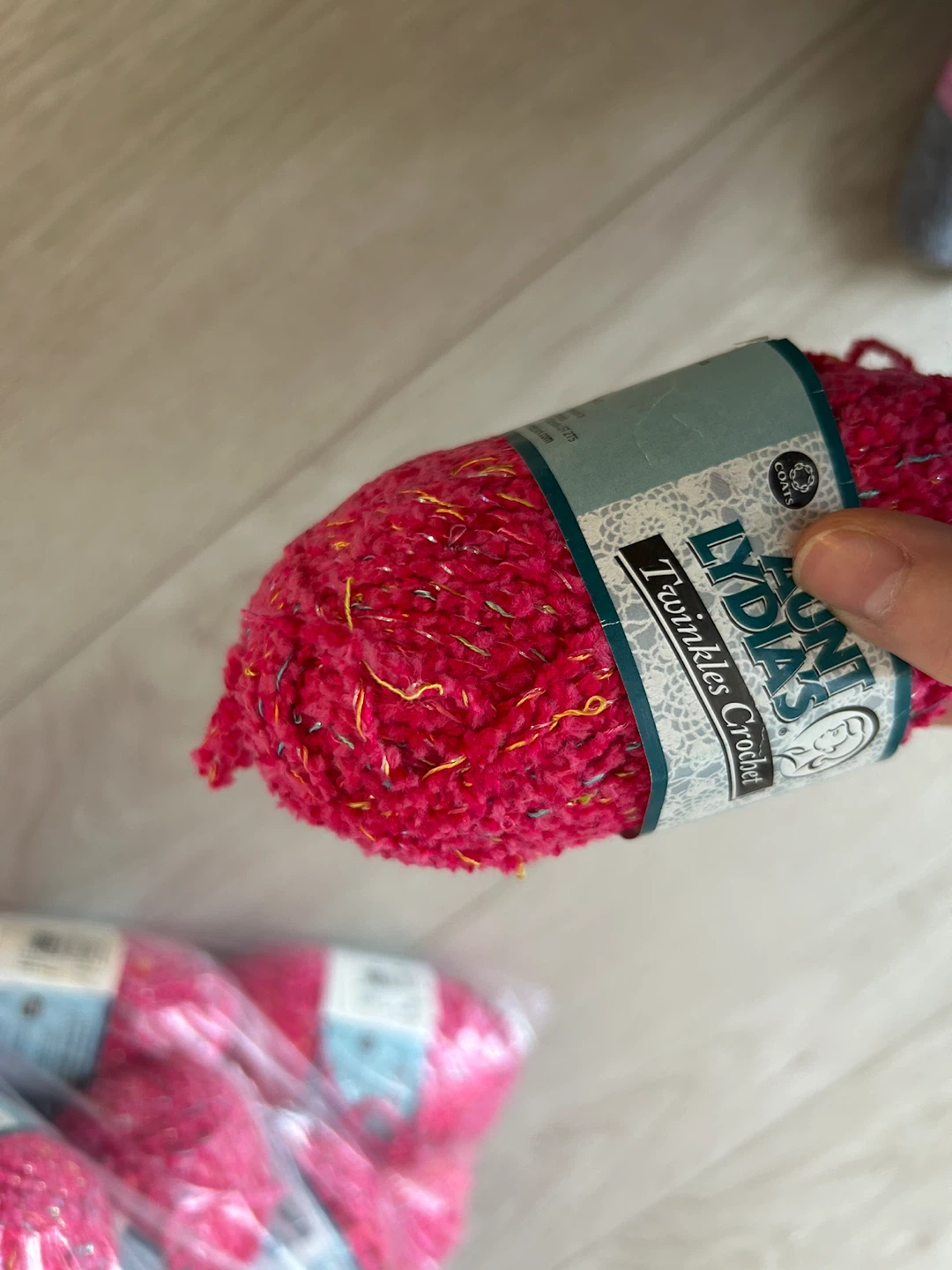 Aunt Lydia's Twinkles Crochet Yarn, Hot Pink, 39 Skeins - photo 3