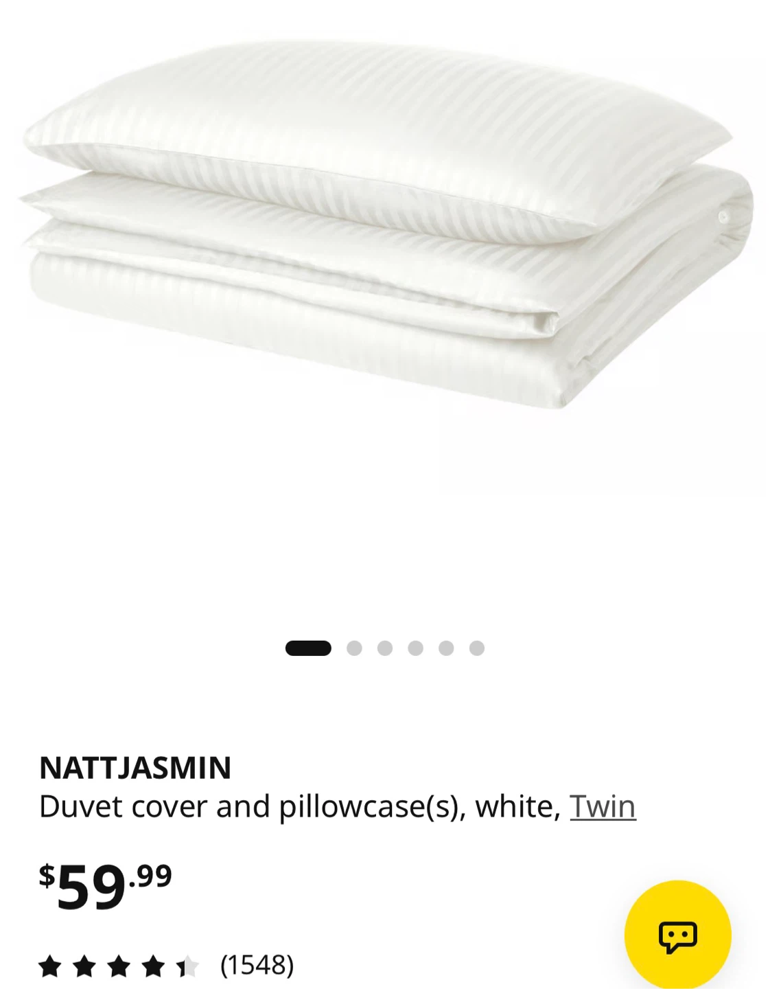 IKEA NATTJASMIN Twin Duvet Cover and Pillowcase