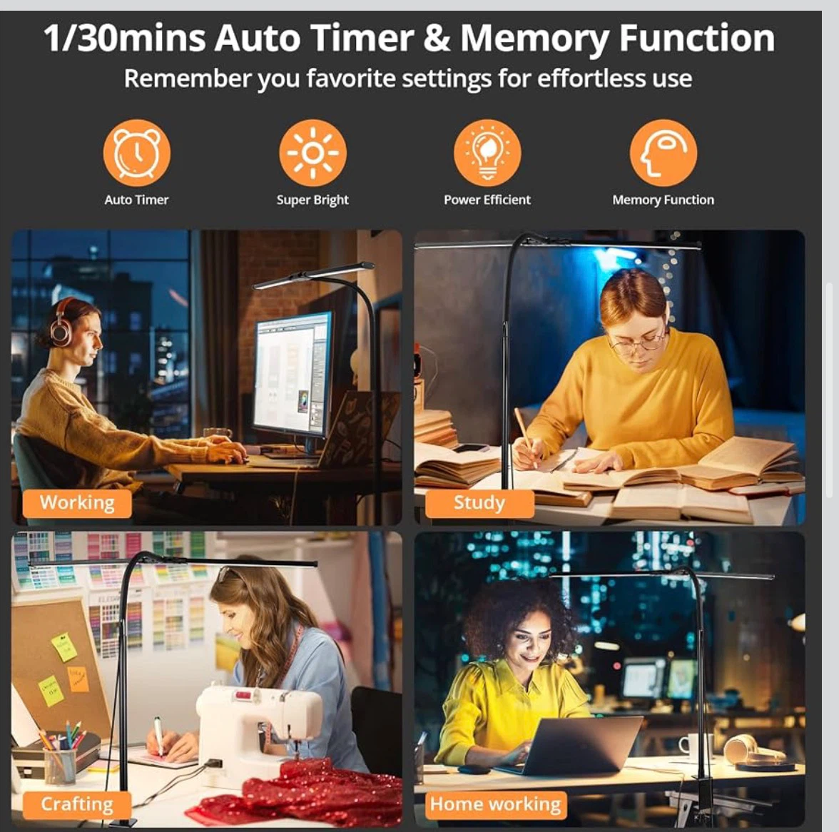 Double Head LED Desk Lamp 61*67 cm Ultra Wide - photo 5