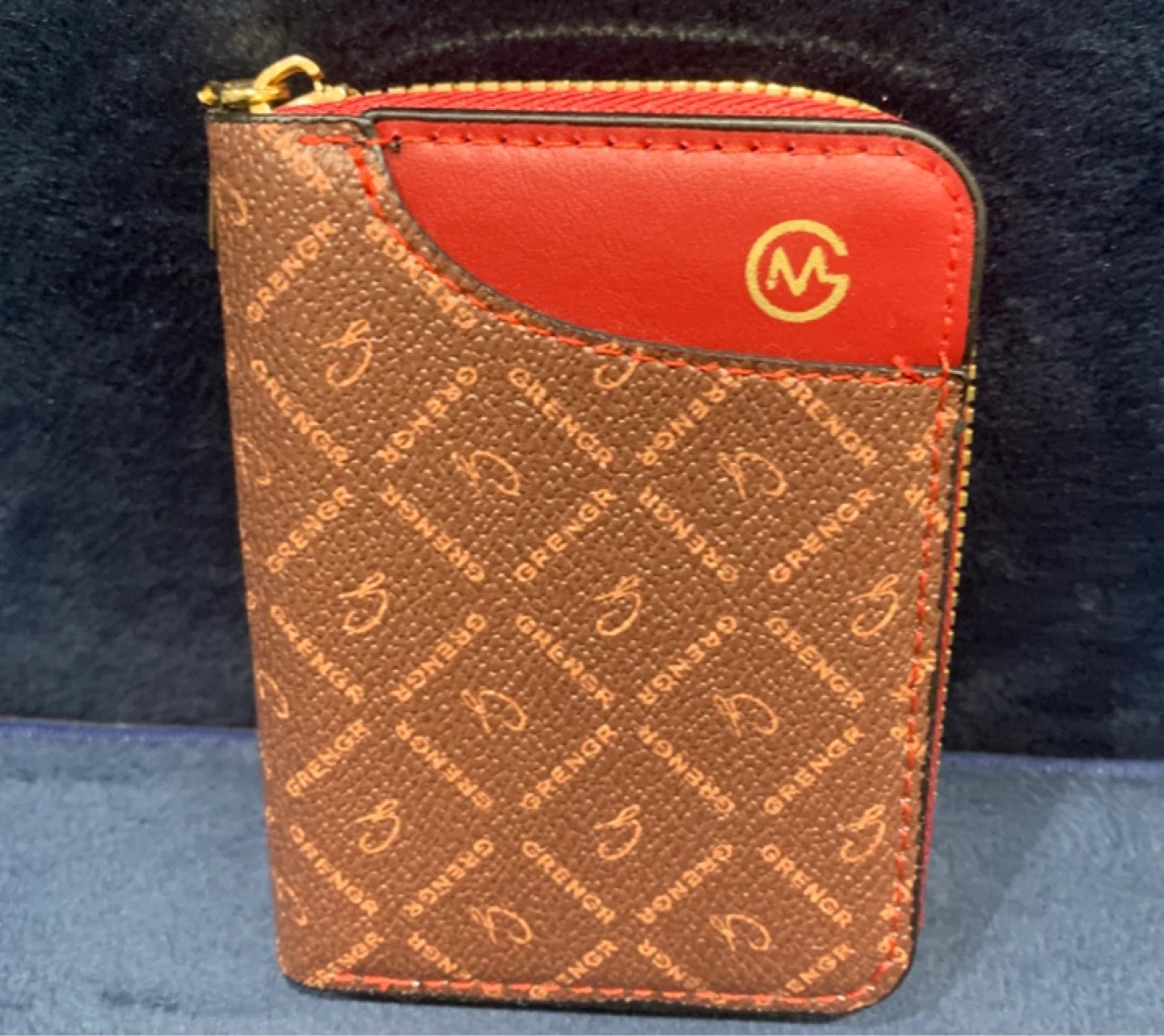Zipper Wallet Brown and Red