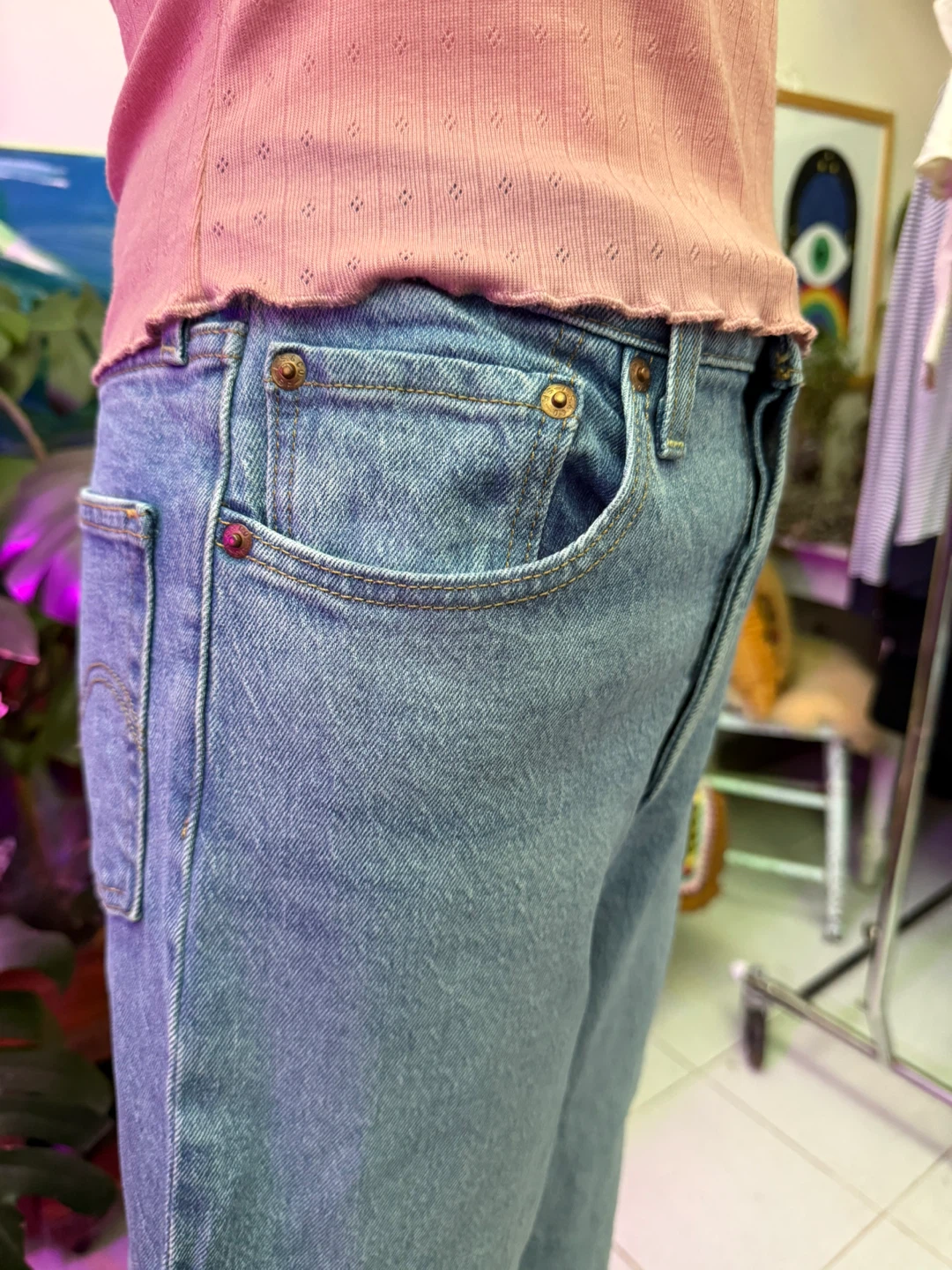 Levi's Ribcage Straight light wash denim - photo 2