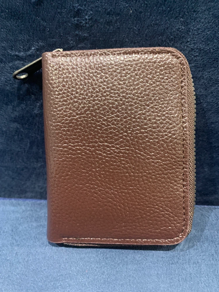 Brown Zippered Card Holder