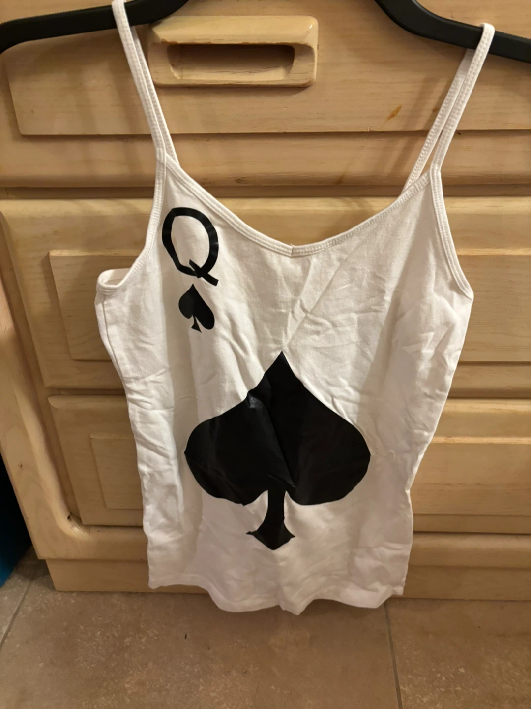 White Queen of Spades Graphic Cami