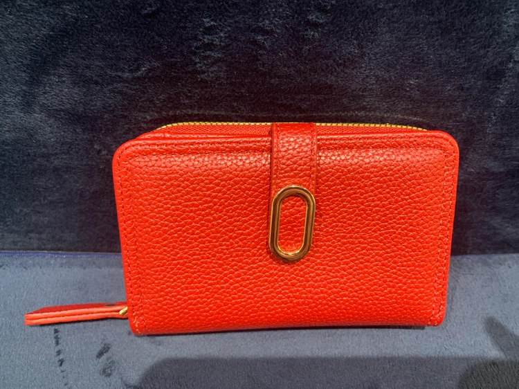 Red Pebbled Leather Wallet