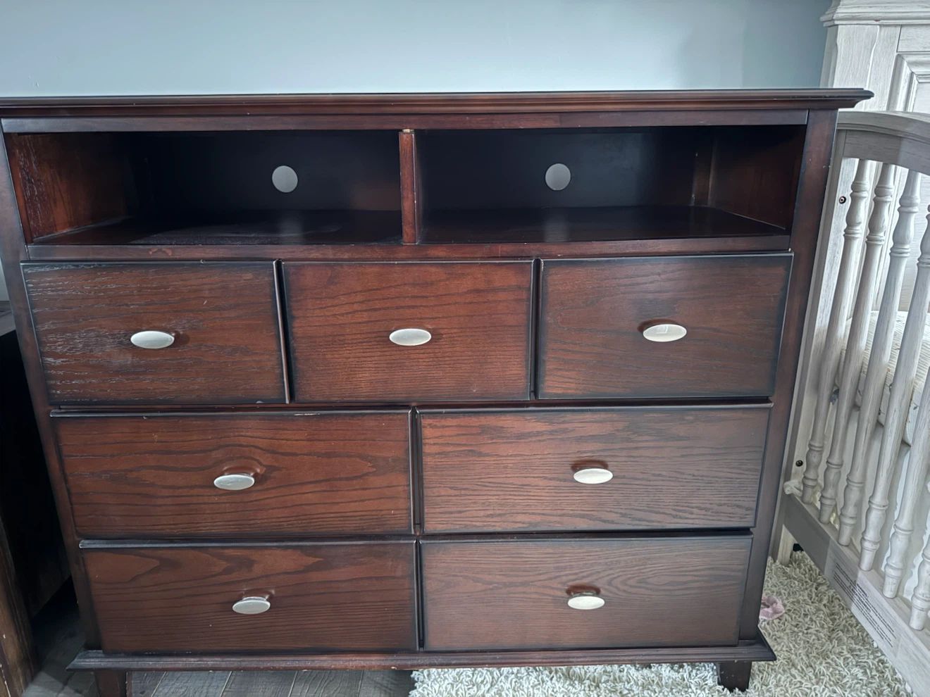 Dark Wood Dresser with Media Storage - photo 2