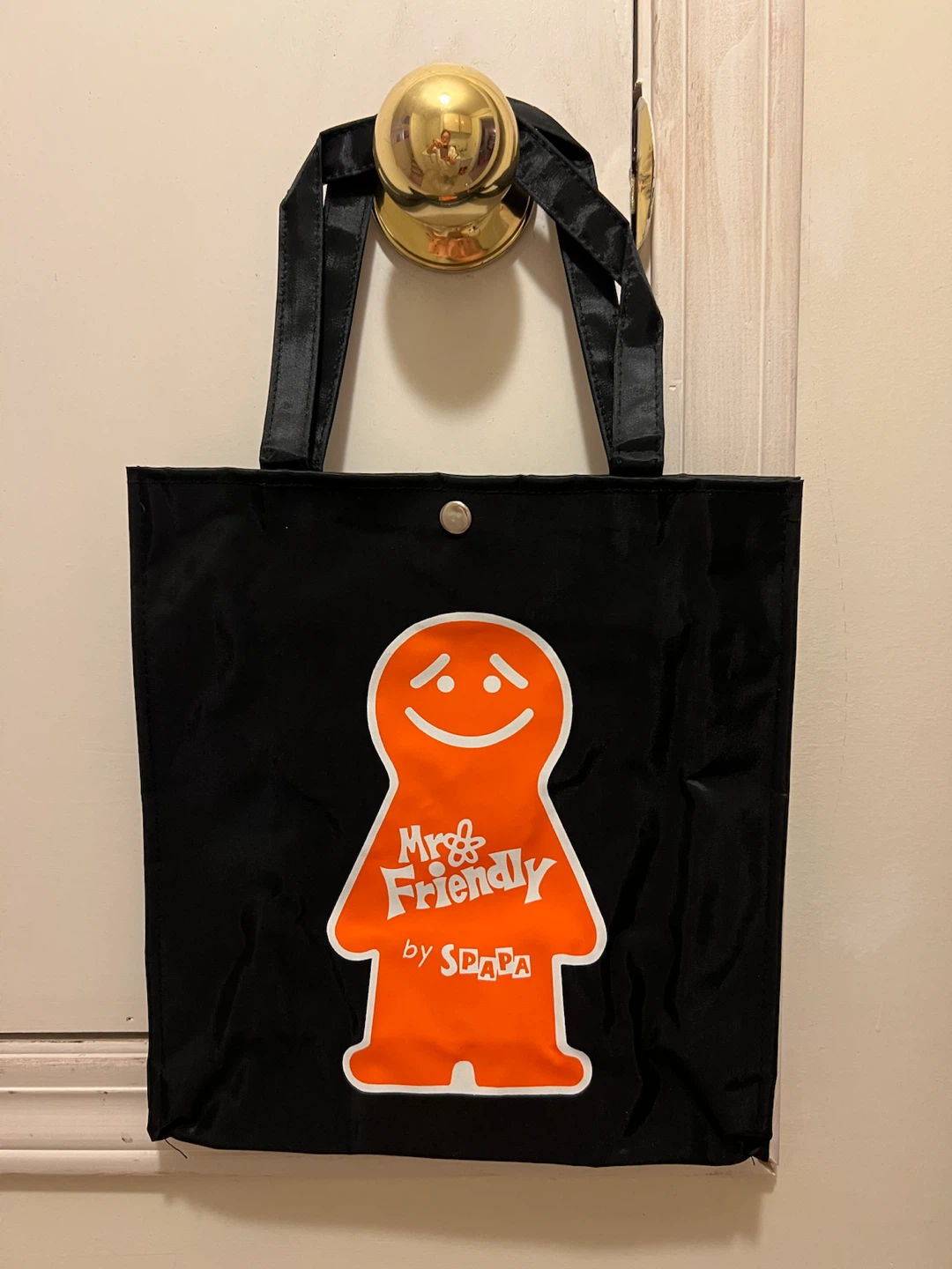 Mr. Friendly by Spapa Black Tote Bag