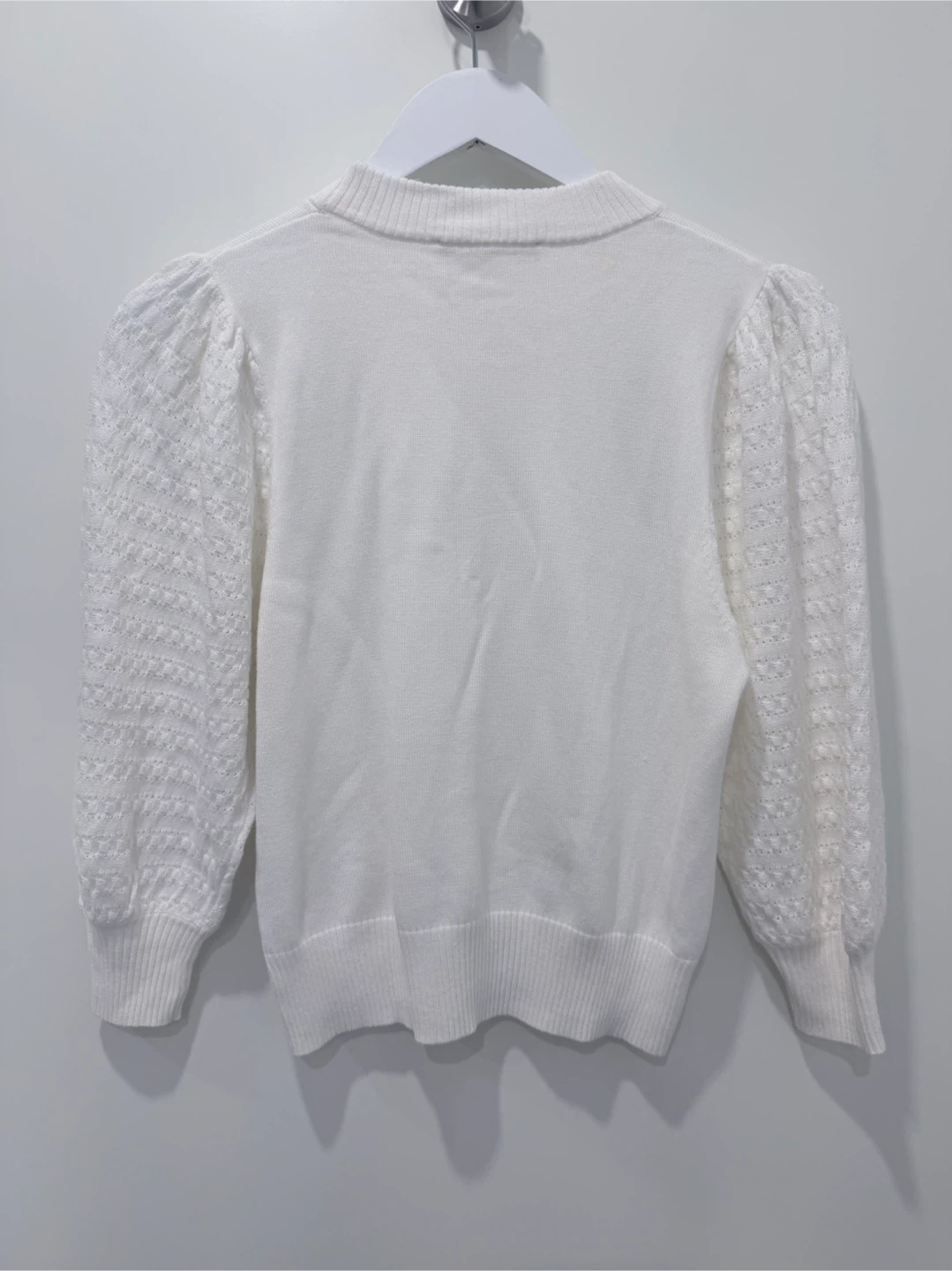 Monk & Lou White Puff Sleeve Sweater - photo 5