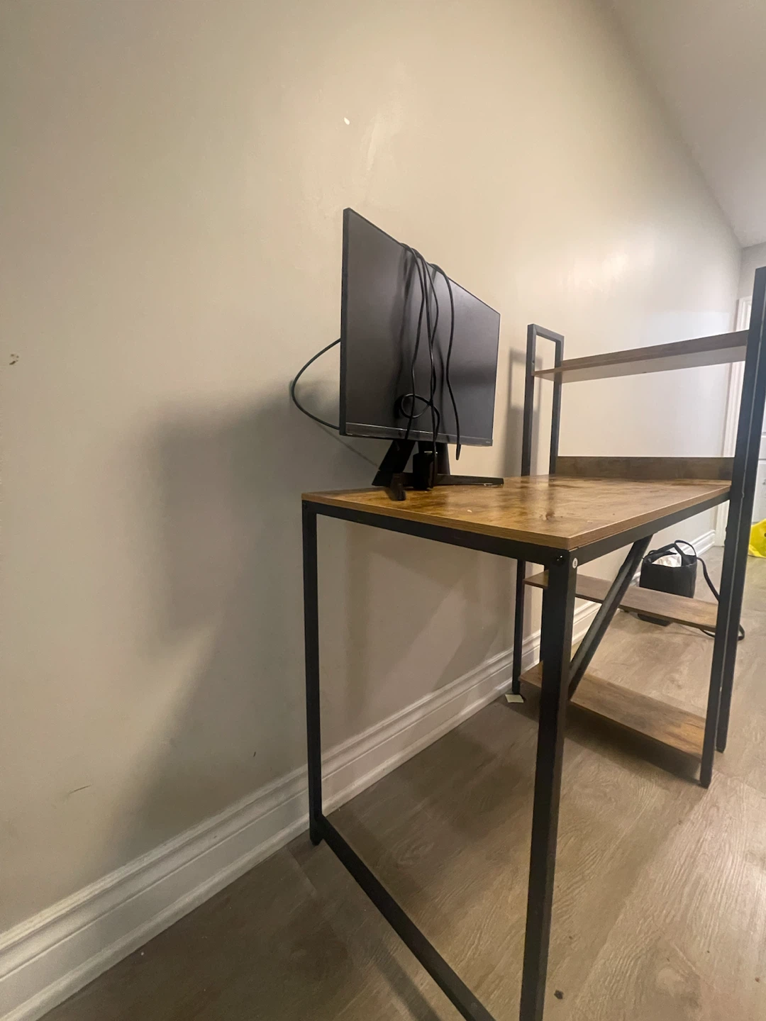 Industrial style computer desk with shelves - photo 5
