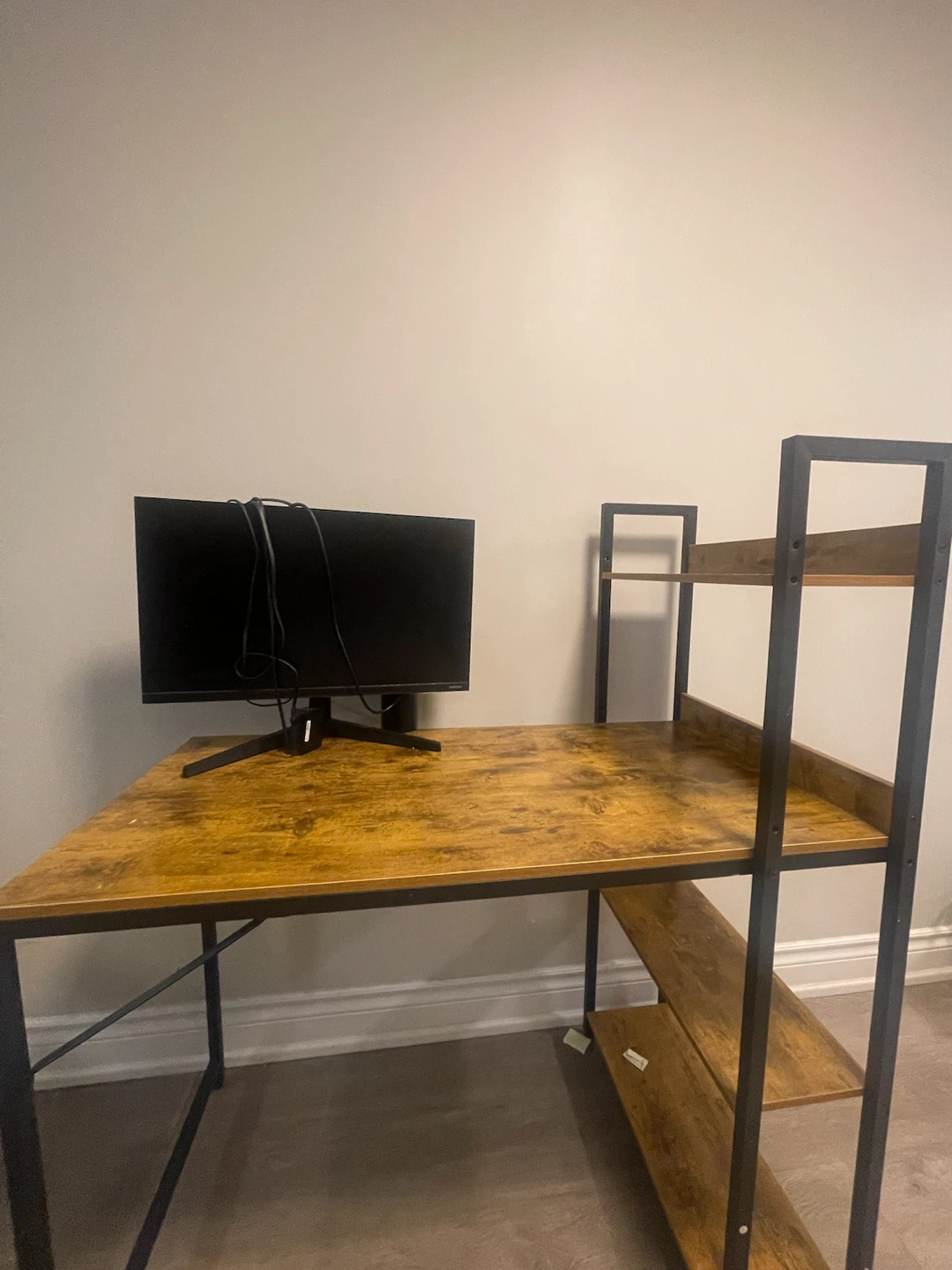 Industrial style computer desk with shelves - photo 3