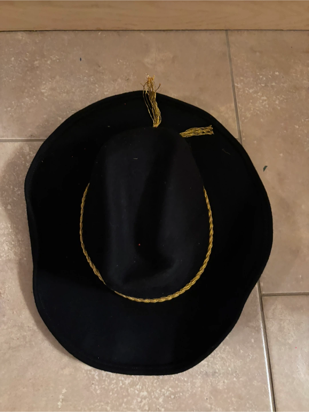 Black Cowgirl/Costume Hat with Gold Trim