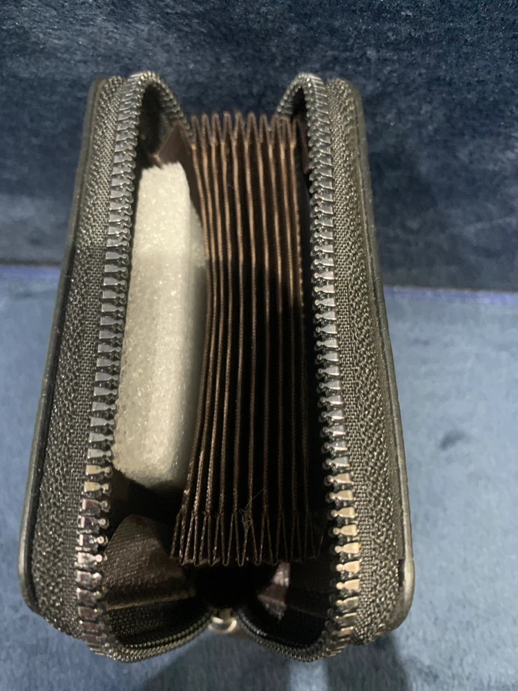 Black Leather Accordion Card Holder - photo 2