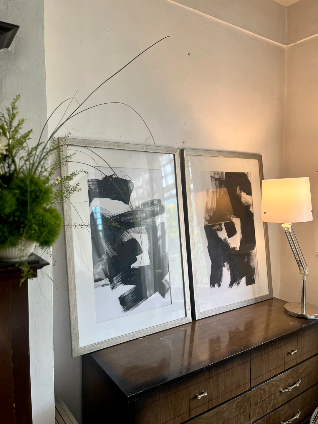 Set of Two Framed Abstract Art Paintings - photo 2