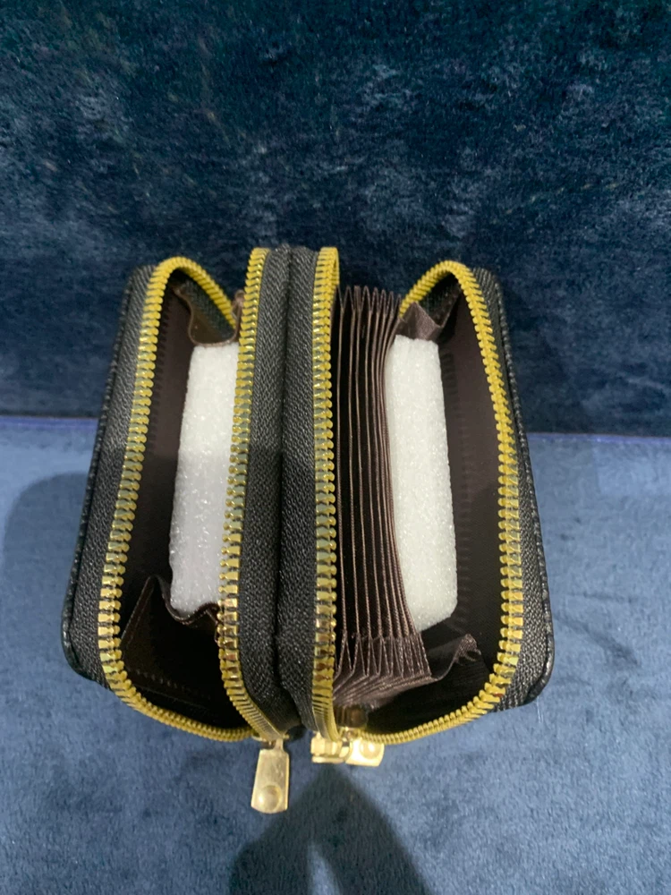 Black Double Zipper Card Wallet - photo 3
