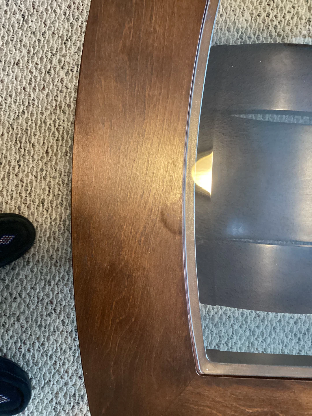 2 unique end tables wood & inset beveled glass end tables - photo 4