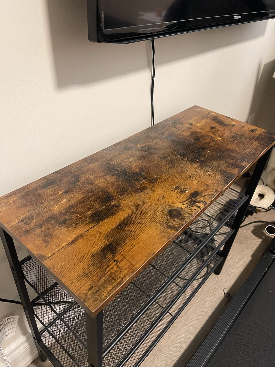 Rustic Wood and Metal Storage Shelf - photo 4
